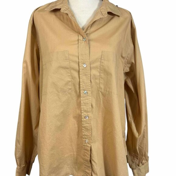 Women's Long Sleeves Shirt, And Now This, Size Medium-Large, Beige - Picture 1 of 7